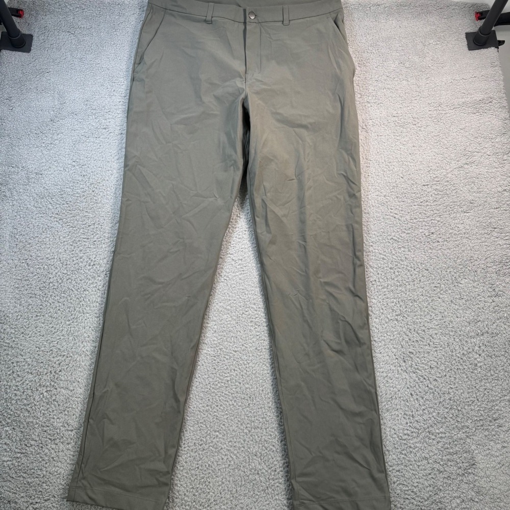 Lululemon Commission Pant Slim‎ Warpstreme Olive Green Sage Mens 36x34